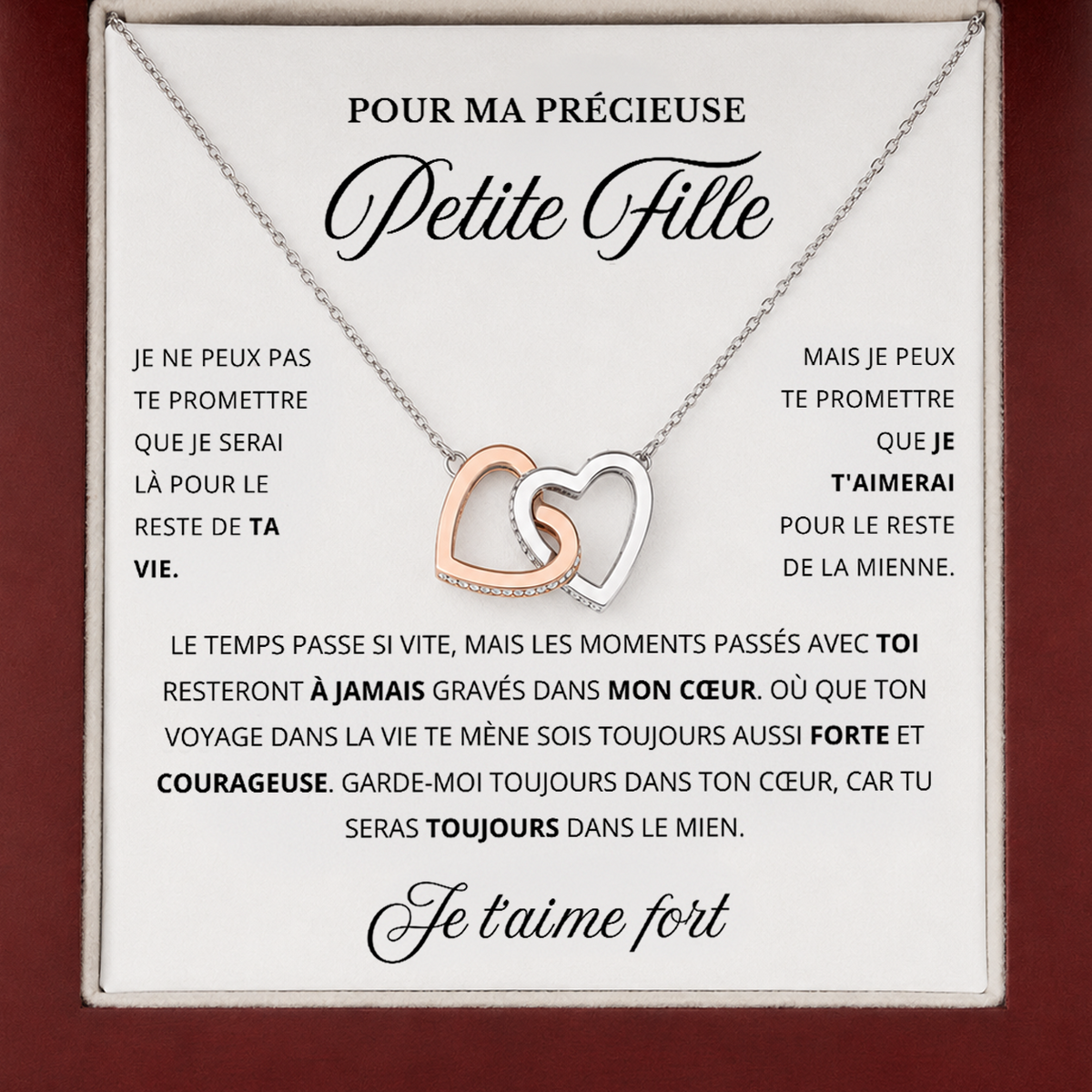 À MA PETITE-FILLE - COLLIER COEUR DOUBLE