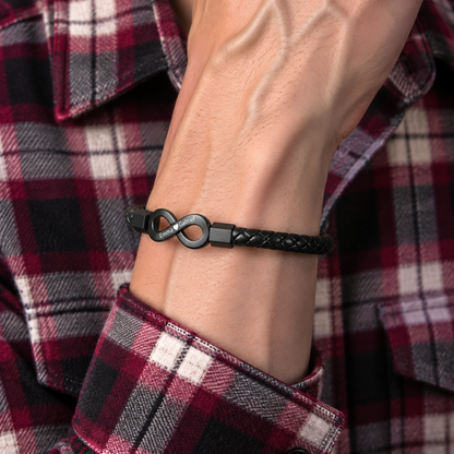À MON HOMME - BRACELET EN CUIR PERSONNALISÉ & COFFRET EN NOYER GRAVÉ