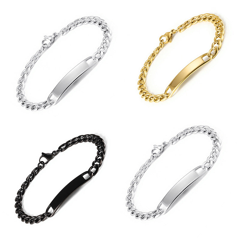 Bracelet Maille Cubain Gravé Personnalisé