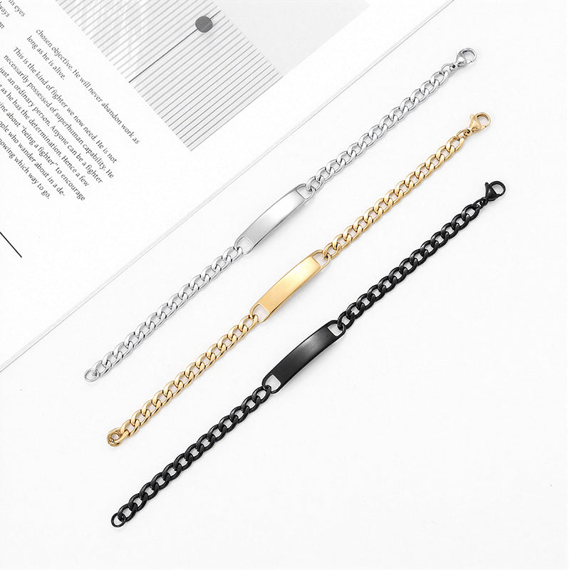 Bracelet Maille Cubain Gravé Personnalisé