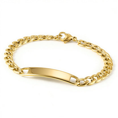 Bracelet Maille Cubain Gravé Personnalisé